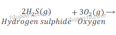 hydrogen sulphide + oxygen 91