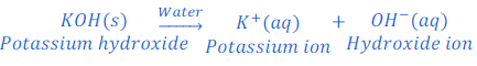  dissociation of potassium hydroxide in water 68