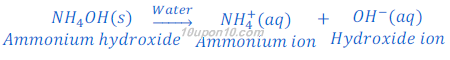  dissociation of ammonium hydroxide in water 69