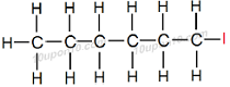 structural formula of Iodohexane 