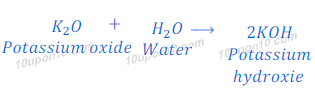 reaction of potassium oxide with water