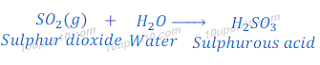reaction of sulphur dioxide with water