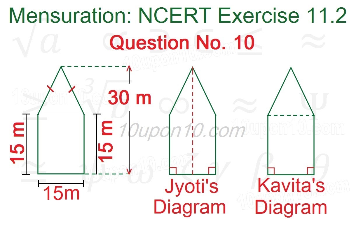 mensuration class eighth ncert exercise 11.2 q10