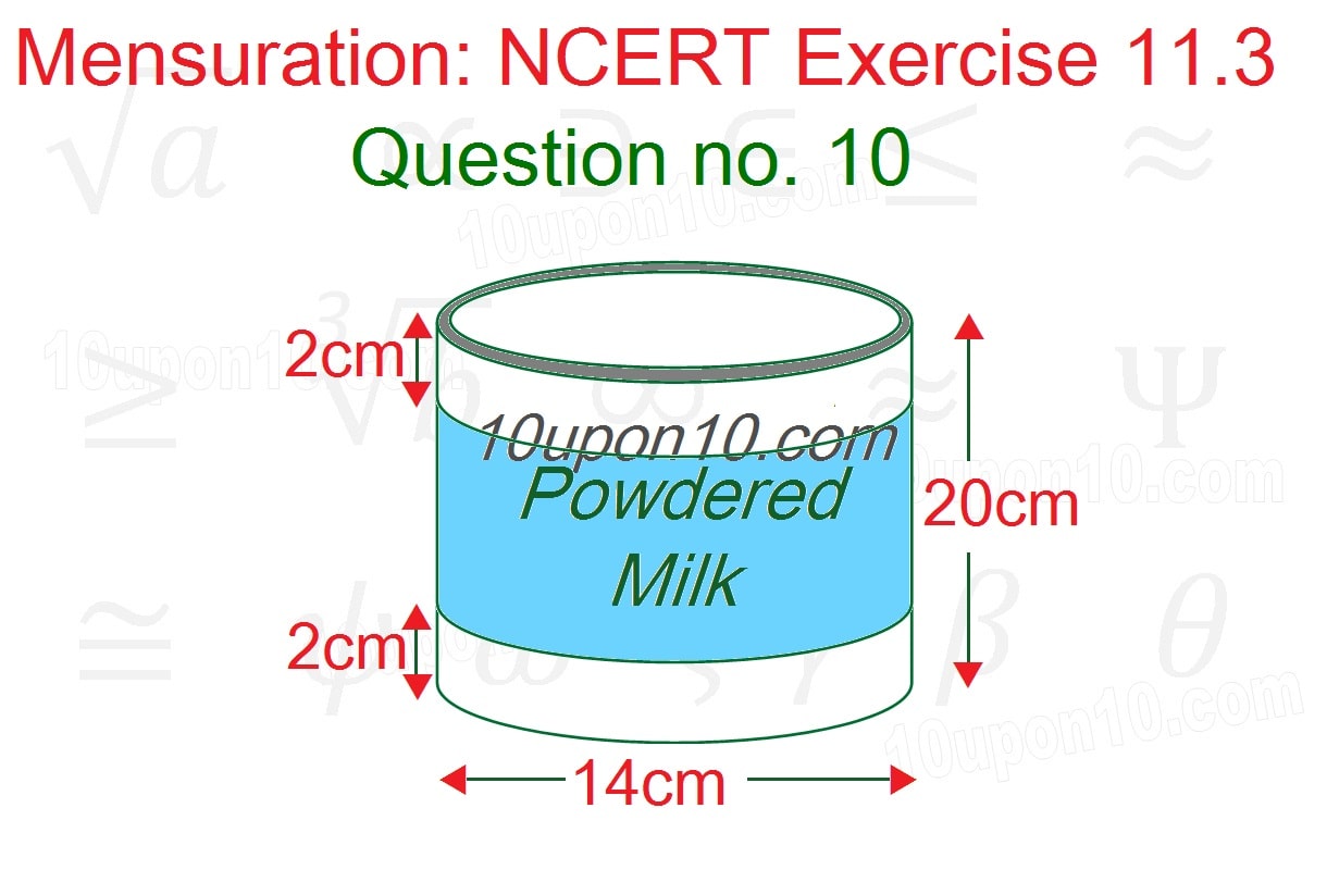 mensuration class eighth ncert exercise 11.3 q10