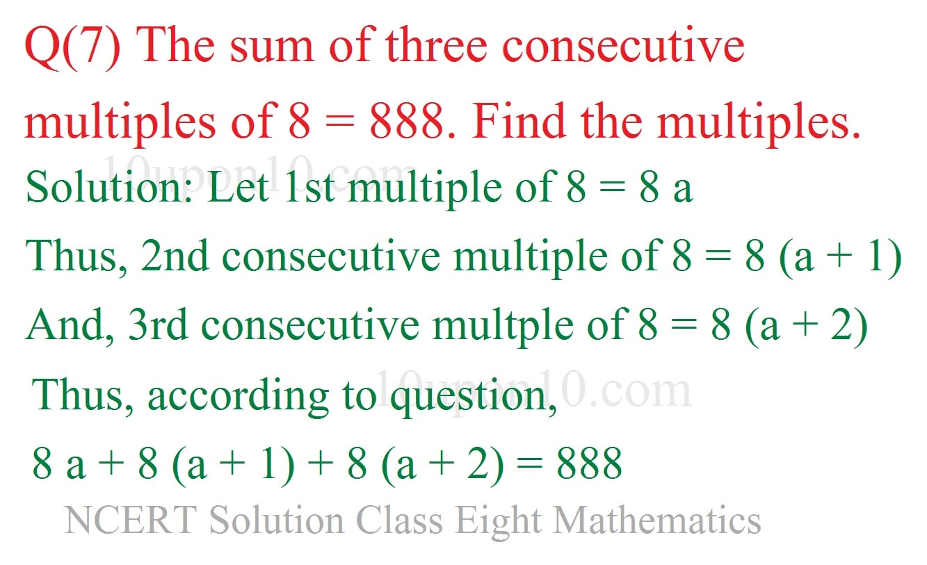 linear equation ncert exercise 2.2 q7h