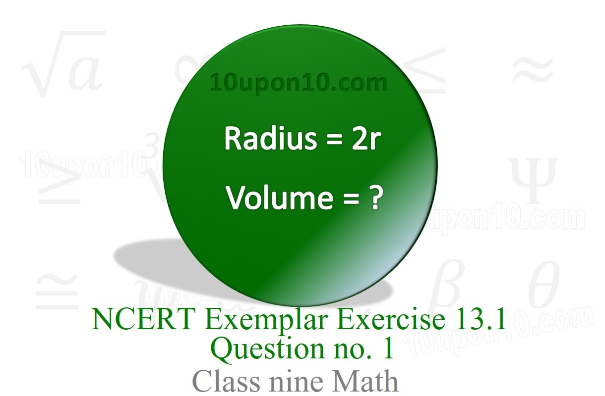 9 math surface areas and volumes ncert exemplar exercise 13.1 question1