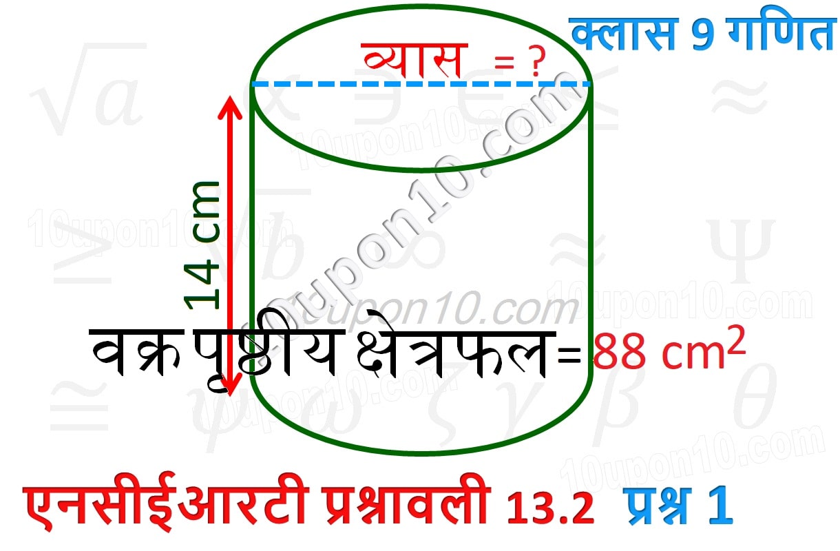 पृष्ठीय क्षेत्रफल और आयतन क्लास नौवीं गणित एनसीईआरटी प्रश्नावली 13.2 प्रश्न 1