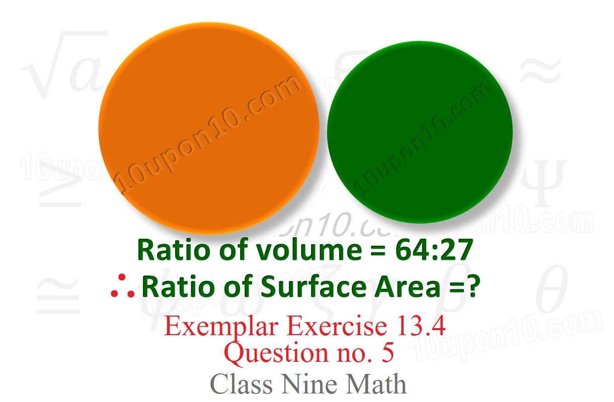 9 math surface areas and volumes ncert exemplar exercise 13.4 question5