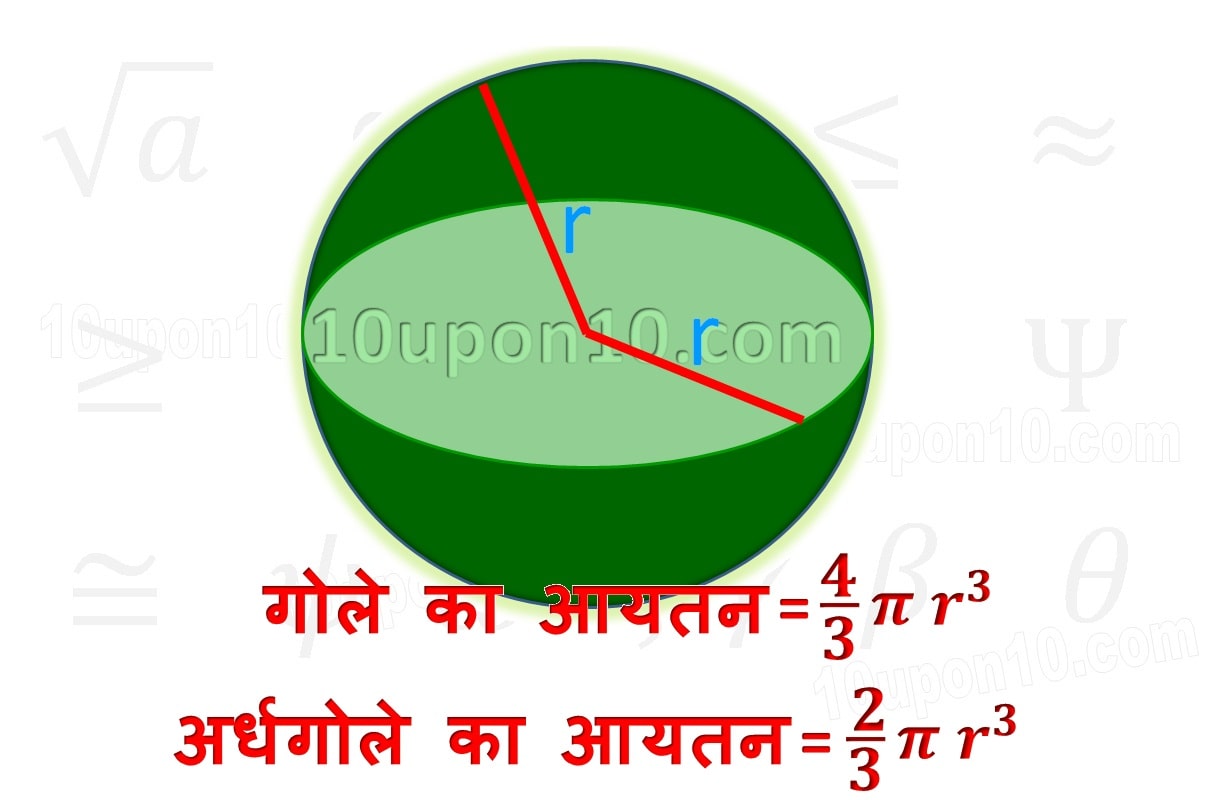 पृष्ठीय क्षेत्रफल और आयतन नौवीं गणित एनसीईआरटी प्रश्नावली 13.8 गोले और अर्धगोले का आयतन 