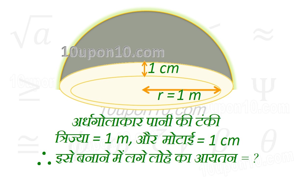 पृष्ठीय क्षेत्रफल और आयतन नौवीं गणित एनसीईआरटी प्रश्नावली 13.8 प्रश्न संख्या number6