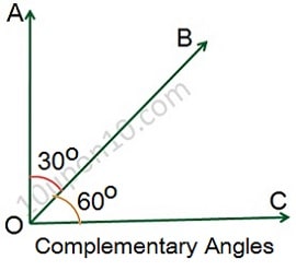 class 9th math lines and angles complementary angles