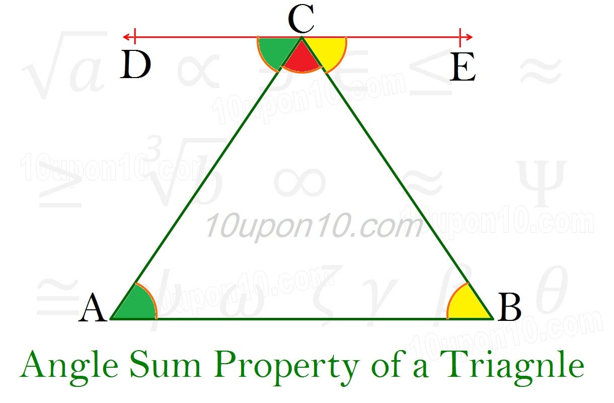 class 9th math lines and angles theorem 6.11 angle sum property of triagnle