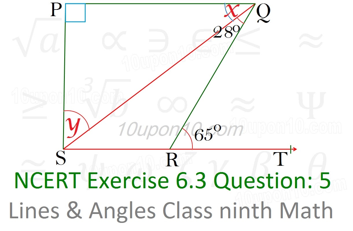 class 9th math lines and angles ncert exercise 6.3 question 5