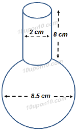 पृष्ठीय क्षेत्रफल एवं आयतन एनoसीoआरoटीo प्रश्नावली 13.2 प्रश्न संख्या 8 का हल  क्लास दसवीं गणित  चित्र-3