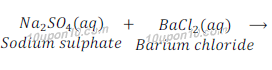sodium sulpahte + barium chloride (double displacement reaction) 127