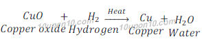 reaction between copper oxide and hydrogen135