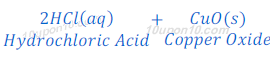 hydrochloric acid + copper oxide 45