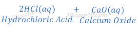 hydrochloric acid + calcium oxide 47