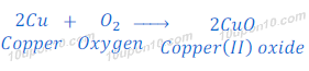 reaction of copper with oxygen