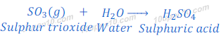 reaction of sulphur trioxide with water