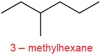 IUPAC nomenclature stucture1 of 3-methylhexane