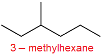 IUPAC nomenclature stucture2 of 3-methylhexane