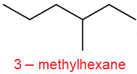 IUPAC nomenclature stucture4 of 3-methylhexane