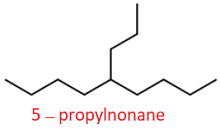 IUPAC nomenclature structure formula3 of 5-propylnonane