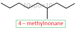 IUPAC nomenclature structural formula4 of 4-methylnonane