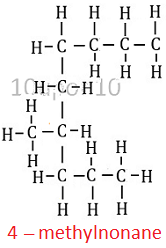 IUPAC nomenclature structural formula5 of 4-methylnonane