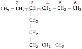 IUPAC nomenclature numbering1 of carbn atoms in ethylnonane