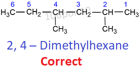 IUPAC nomenclature rule for alkanes example21