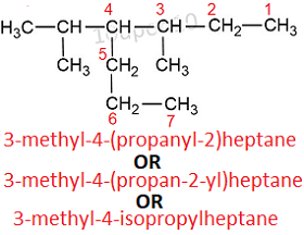 IUPAC nomenclature rule for alkanes example34