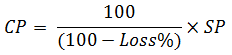 math profit and loss cost price c