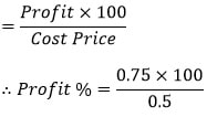 profit and loss general math calculation of profit %